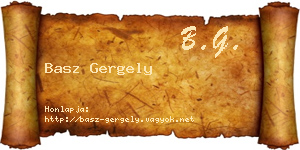 Basz Gergely névjegykártya